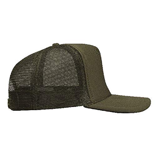 OTTO Polyester Foam Front 5 Panel High Crown Mesh Back Trucker Hat - color: Ol. Green