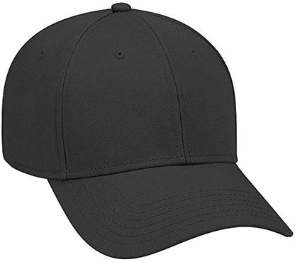 Ashen Fane 6 Panel Structured Low Profile Superior Cotton Twill Basic Baseball Hat - color: Black