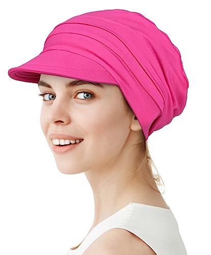 Alnorm Super Soft Breathable Viscose Slouch Hat Oversized Baseball Cap for Women - color: Rose Pink