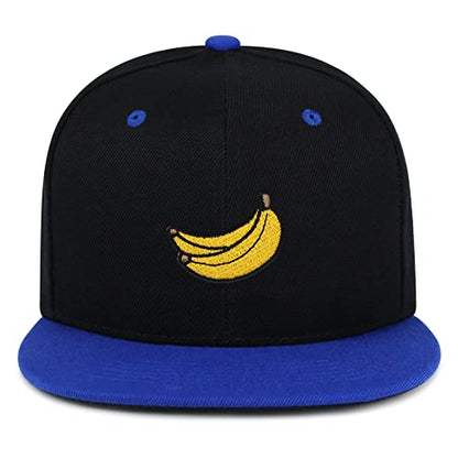 JPAK Banana Fruit Hip-Hop Snapback Hat Embroidered Baseball Cap Monkey - color: 16. Black/Blue