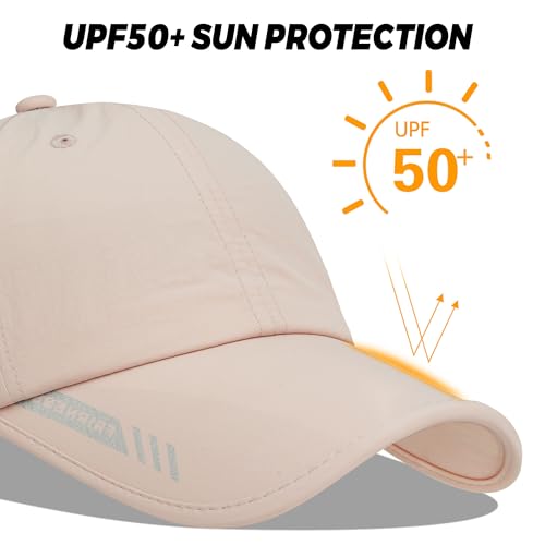 Croogo Quick Dry Running Hat Sun UPF 50+ Lightweight Baseball Cap for Men - color: Pink