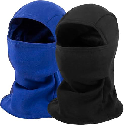 ZUMULIAN Balaclava Ski Mask for Adult, Full Face Mask Winter Fleece Thermal Cold Weather Outdoors Cover for Men Women 2 Packs - color: Black+blue