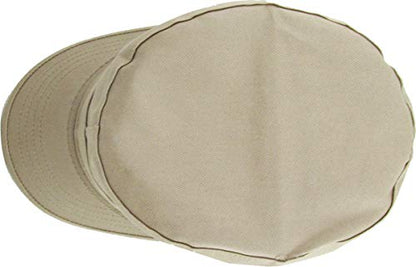 KBETHOS Cadet Army Cap Basic Everyday Military Style Hat (Now with STASH Pocket Version Available) - color: Khaki Daily Cadet, size: Small