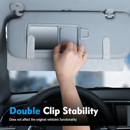 Car Sun Visor Extender, Adjustable Anti-Glare Sunshade Extension Attachment, Clip-On UV Rays Blocker Windshield Sun Blocker, Safe Driving Auto Accessory, Protect Driver Passenger from Sunlight (Gray) - color: Gray