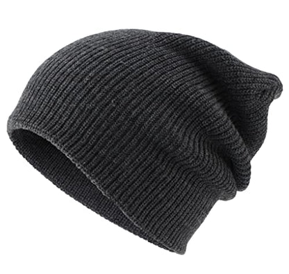 Connectyle Classic Double Layer Knit Beanie Hat Warm Thick Acrylic Winter Hats Daily Cuffed Beanies Watch Hat for Men Women - color: Charcoal Grey