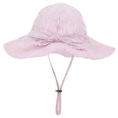 Toddler Kids Baby Girl Sun Hat Floppy Cotton Summer Hat 50+ SPF Protective - color: 04/Stripe/Purple, size: 2-3T
