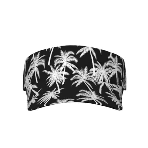 Sports Sun Visor Hats-Adjustable Visor Cap-for Women and Men-for Running, Tennis, Golf - color: Black and White Palm