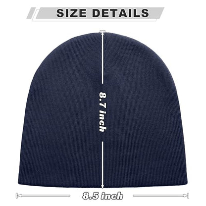 ROYBENS 100% Cotton No Cuff Beanie Hat Men Women, Fisherman Skull Cap - color: Navy Blue