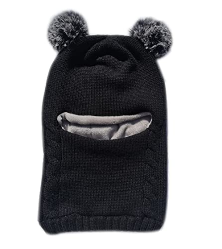 Baby Winter Hat Scarf Set, Unisex Infant Toddler Kids Hat Scarf - color: Black, size: 2-5T