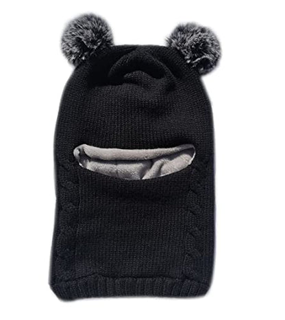 Baby Winter Hat Scarf Set, Unisex Infant Toddler Kids Hat Scarf - color: Black, size: 2-5T