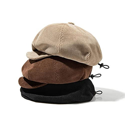 Croogo Baker Boy Newsboy Cap Beret Hats Adjustable Cabbie Apple Hat for Men - color: Bl45-brown