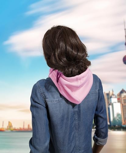 Unisex Sporty Snood Hat with drawstring Hood Scarf Neck Warmer Winter Balaclava Hood - color: Pink
