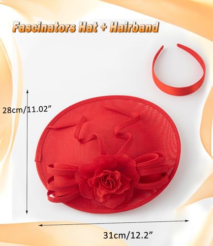 Unpifolov Fascinators Hats Elegant Women Flower Mesh Feathers Wedding Cocktail Bride Headband for Derby Hat Tea Party - color: Royal Blue