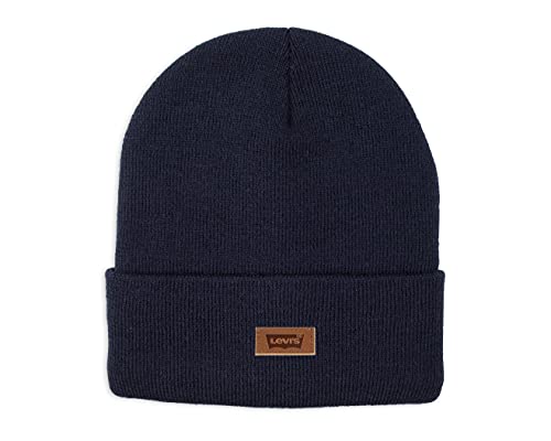 Levi's Mens All-Season Hero Beanie Soft Knit Cuffed Winter Hat, Warm & Comfortable Everyday Style - color: Navy Solid