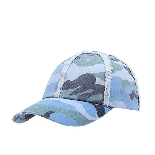 The Vintage Year Camouflage Army Outdoor Hunting Unstructured Adjustable Cadet Army Baseball Cap - color: Fashion Blue Camo, size: One Size