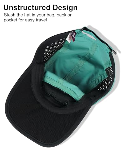 GADIEMKENSD Mens Folding Outdoor Hat Long Brim UPF 50+ Sun Protection - color: Folding Turquoise
