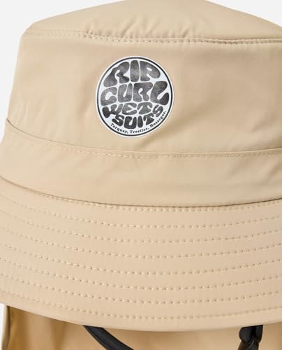 Rip Curl Men's UPF 50+ Quick Dry Surf Hat with Removable Neck Flap - color: Light Khaki, size: Small