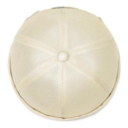 Mens Mesh Brimless Cap with No Brim, Summer Docker Cap Beanie Hat Flip Sailor Skullcap Breathable - color: Beige 2