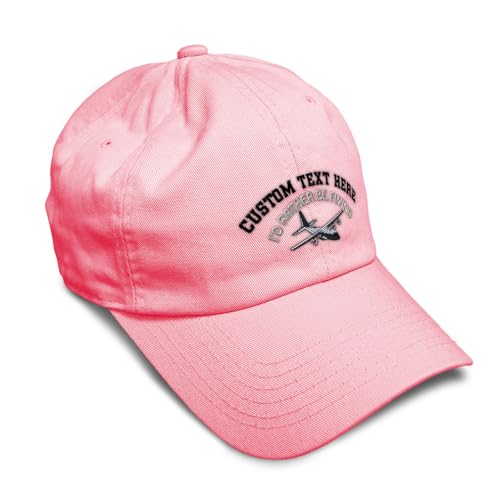 Speedy Pros Soft Baseball Hat Embroidered Dad Hat C-130 I'd Rather Be Flying Men & Ladies Baseball Cap Cotton - color: Coral Personalized Text Here