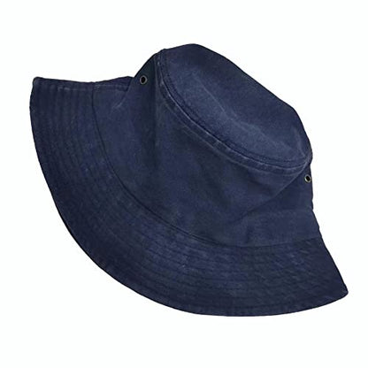 Premium Cotton Bucket Hats,Packable Hats for Men Women,Summer Bucket Hat,Fishing Sun Hats - color: Navy