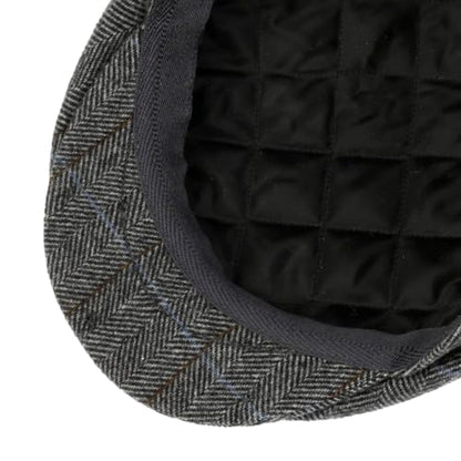 Lipodo Flat Cap with Checked Pattern Women/Men | Made in Italy - color: Anthracite, size: 7