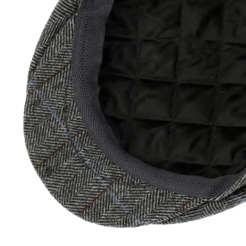 Lipodo Flat Cap with Checked Pattern Women/Men | Made in Italy - color: Anthracite, size: 7 3/4