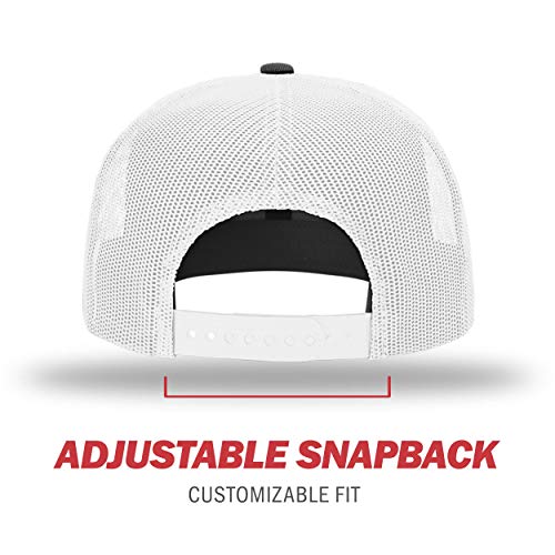 Richardson Unisex 511 Flatbill Trucker Adjustable Snapback Baseball Cap - color: Black/White