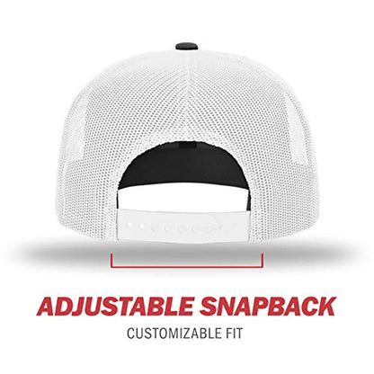 Richardson Unisex 511 Flatbill Trucker Adjustable Snapback Baseball Cap - color: Black/White