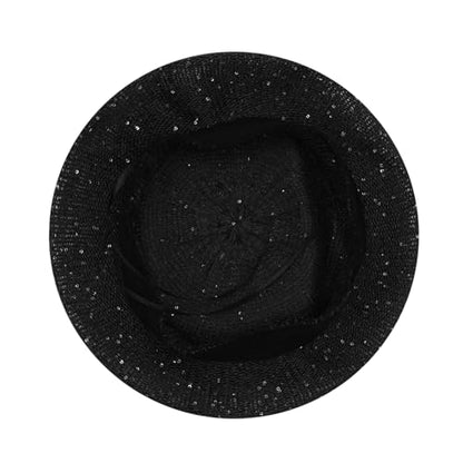 Women Lightweight Beret Floral Hollow Out Hat Breathable French Beret Beanie Hat Cap for Spring Summer - color: Black 6#