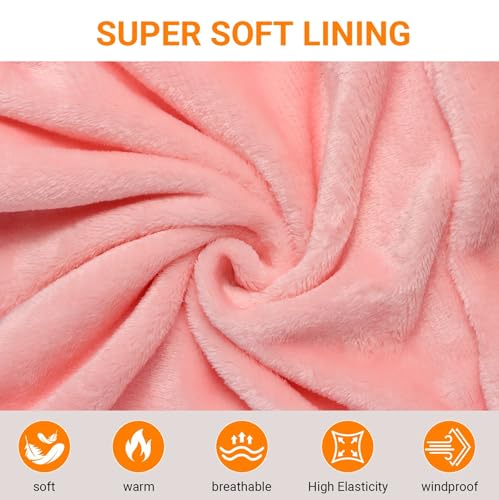 Balaclava Ski Mask Winter Windproof Fleece Face Mask for Men and Women Thermal Cold Weather Gear Motorcycle Hood - color: Pink