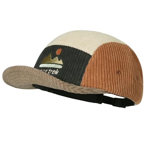 Clakllie Vintage Corduroy 5 Panel Hat Casual Short Brim Baseball Caps Unstructured Dad Hats Unisex Trucker Snapback Hat - color: Cdus-bswp2585-brown