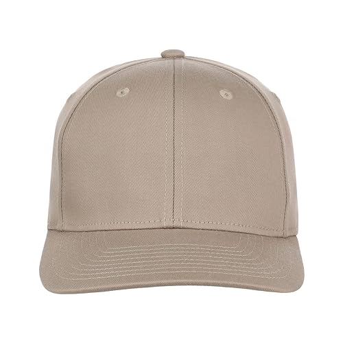 Lids Blank All Star Classic Structured Stretch Fitted Baseball Cap – Curved Bill Hat for Men and Women - color: Khaki, size: Large-X-Large