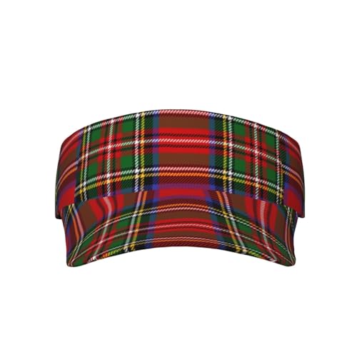 Visor Cap Funny Sun Hat for Women Men Teens for for Sports, Beach, Tennis, Golf, Running & Hiking - color: Christmas Scottish Plaid