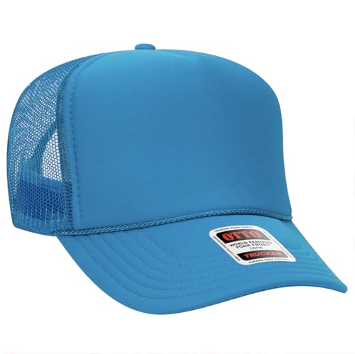 BROTHER TRUCKERS The World's Greatest Neon Colored Trucker Hat Blanks - Wholesale Bulk Unisex Snapback Hats - color: Neon Blue Poly