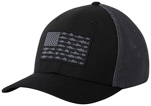Columbia Unisex Adult PFG Logo Mesh Ball Cap - color: Black/Graphite, size: XX-Large