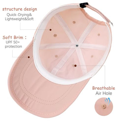 ZOORON Soft Brim Baseball Cap Low Profile Unstructured Dad Hat, Adjustable Washer Friendly Sport Hats for Golf Running - color: 1pack-pink