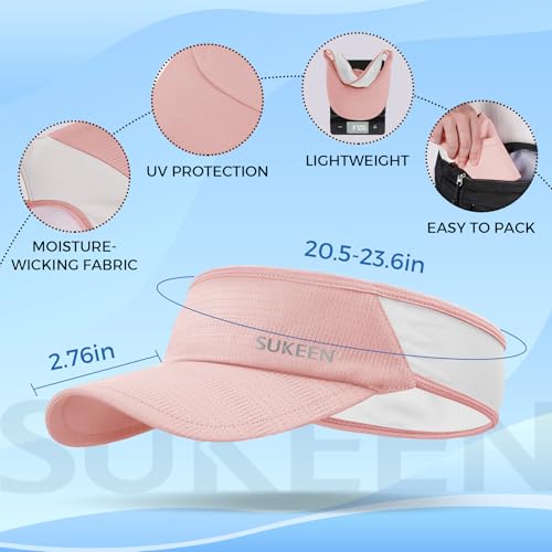Sukeen Lightweight Sports Sun Visor Hat for Men Women - color: Pink