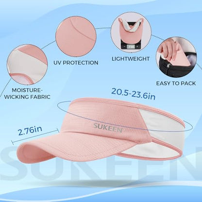 Sukeen Lightweight Sports Sun Visor Hat for Men Women - color: Pink