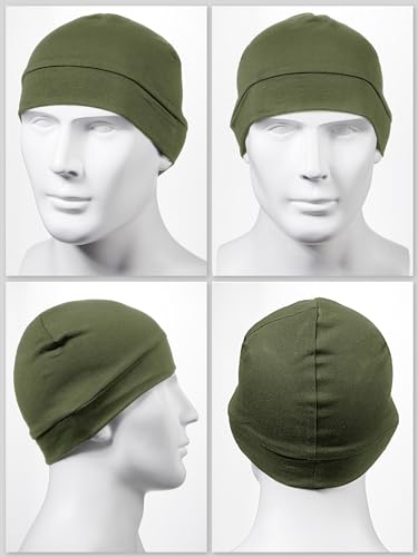 Syhood 4 Cotton Skull Caps for Men Women Sleep Night Hat Beanie - color: Dark