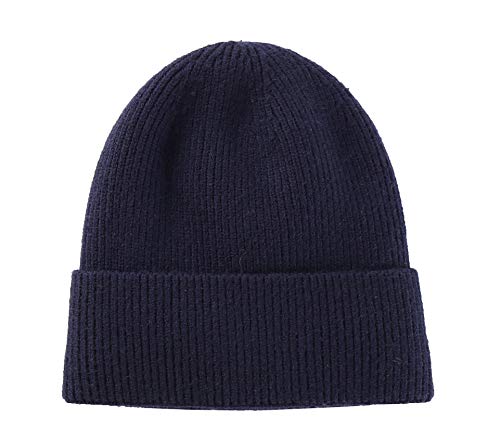 Connectyle Kids Beanie Hat Warm Winter Hats for Boys Girls Fleece Lined Knit Kids Hat for Ages 1-5 - color: Navy Blue