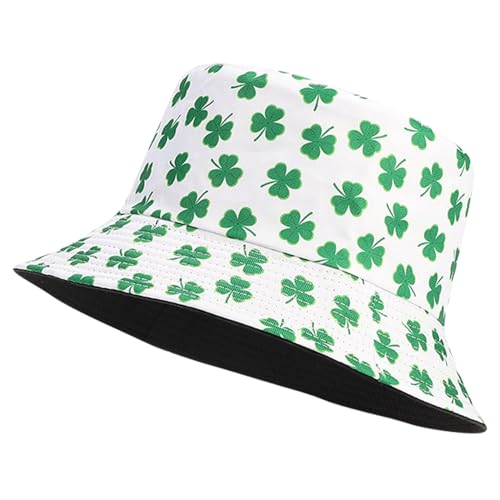 Unisex Print Bucket Hat Sun Hat for Women Men,Reversible Cotton Summer Beach Hat Fisherman Hat - color: Green