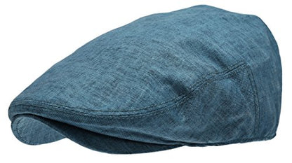 Men's Linen Flat Ivy Gatsby Summer Newsboy Hats - color: Blue, size: Small-Medium