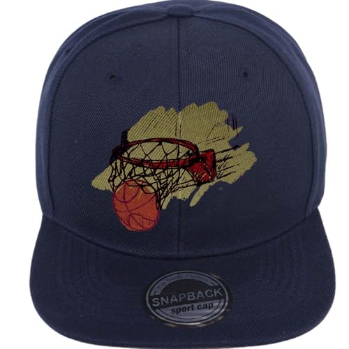 ZH Plain Flat Brim Snapback Baseball Caps Adjustable Blank Baseball Caps Wholesale 12 Pack - color: Navy Blue