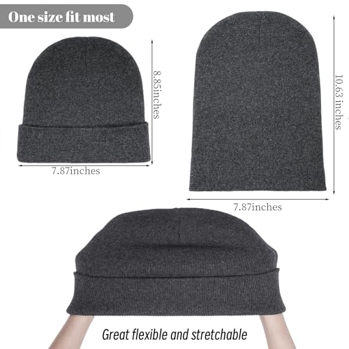 Pistha Beanie for Men Women-Knit Beanie Hats Skull Cap Winter Warm Hat - color: Dark Grey