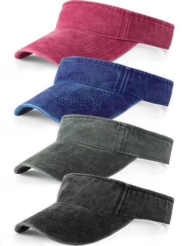 Geyoga 4 Pcs Adjustable Sport Sun Visor - color: Black,blue,green,red