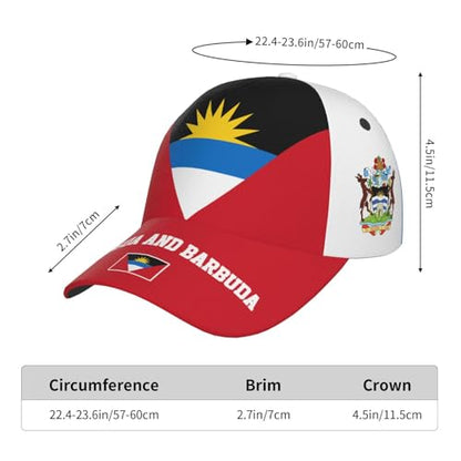 National Flags Baseball Cap for Men Women, Adjustable Trucker Hat Sun Visor Caps, Outdoor Dad Cap Patriotic Hat - color: Antigua and Barbuda Flag