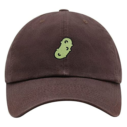 JPAK Pickle Premium Dad Hat Embroidered Cotton Baseball Cap Dill Juice - color: Brown