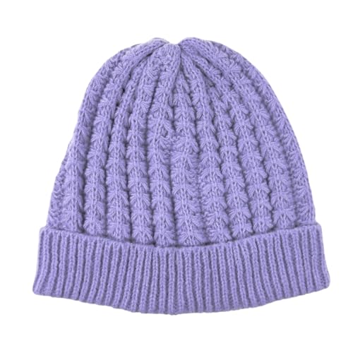 Humble Hilo Knit Hats Beanies for Women Winter Pom Beanie Men or Women Beanies Cable Knit Beanie - color: Lilac