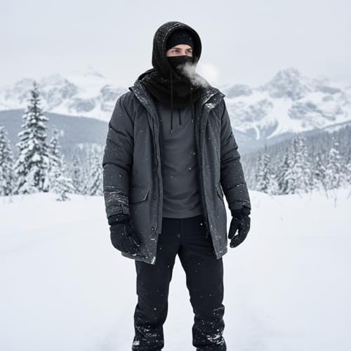 Eurzom 4 Pcs Winter Fleece Balaclava Face Mask - color: Black