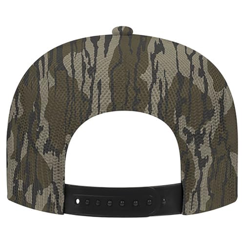 Ashen Fane Polyester Foam Front 5 Panel High Crown Mesh Back Trucker Hat - color: Bark Camo